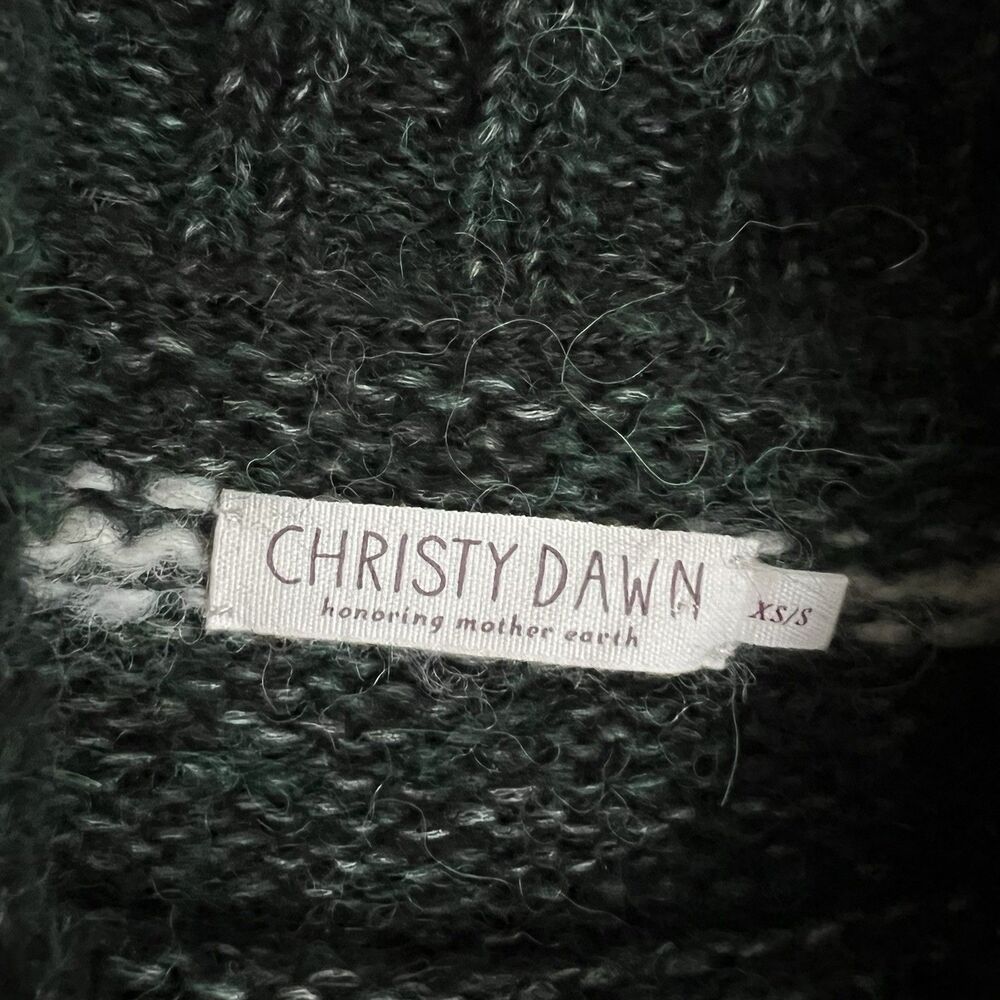 Christy Dawn Ingrid Turtle Neck Sweater Size XS / S Dark Green Alpaca Blend - Picture 2 of 6